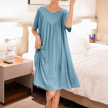 🎁Hot Sale⏳Super Soft Comfortable Short Sleeve Loose Pajama Dress