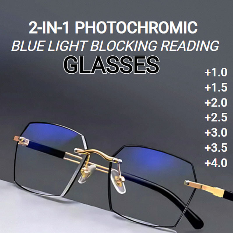 2-in-1 Photochromic Blue Light Blocking Reading Glasses