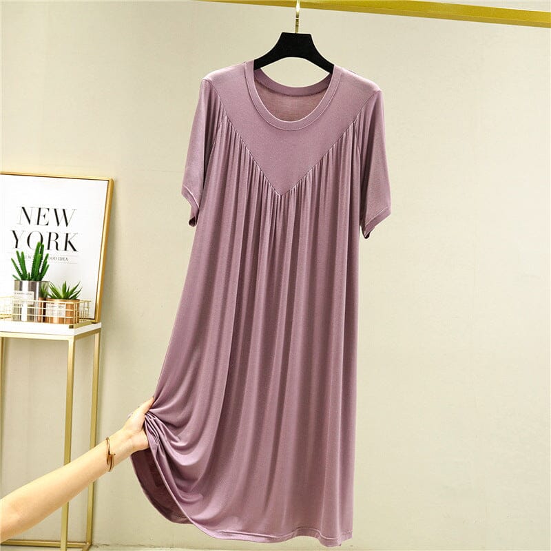 🎁Hot Sale⏳Super Soft Comfortable Short Sleeve Loose Pajama Dress