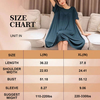 🎁Hot Sale⏳Super Soft Comfortable Short Sleeve Loose Pajama Dress