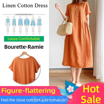 🔥HOT SALE🔥 Japanese Style Linen Cotton Dress(50%OFF)