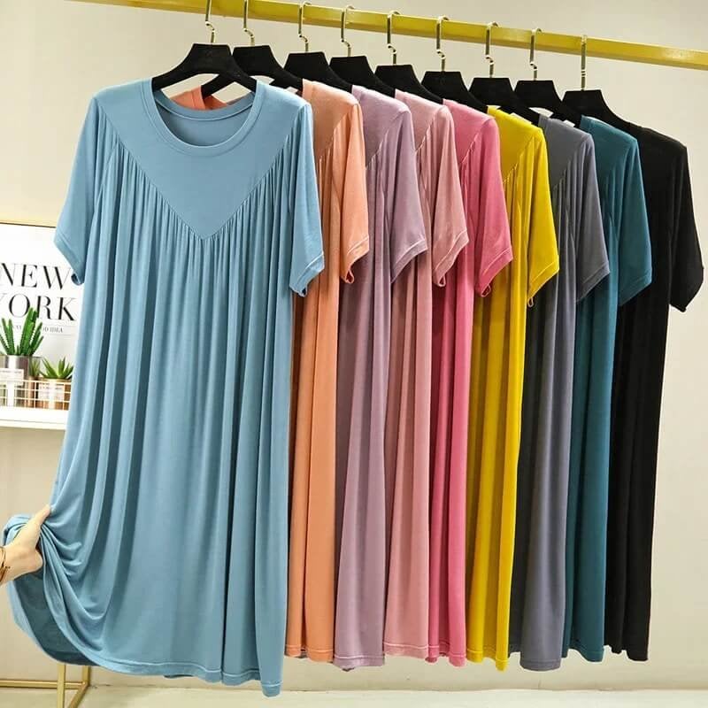 🎁Hot Sale⏳Super Soft Comfortable Short Sleeve Loose Pajama Dress