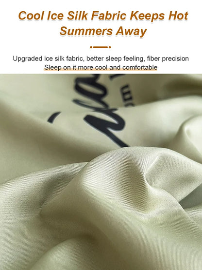 Summer Ice Cooling Silky Bed Fitted Sheet Pillow Cover🛏️