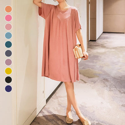 🎁Hot Sale⏳Super Soft Comfortable Short Sleeve Loose Pajama Dress