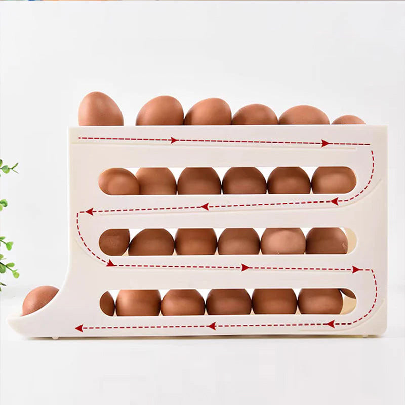 🏠️Kitchen Helper🌟Multi-function 4-layer Tilted Design Slide Egg Storage Box