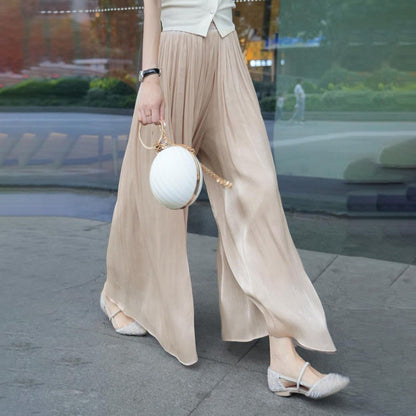 🔥Hot Sale 50% Off🔥Glazed Ice Silk Floor-Length Wide-Leg Culottes