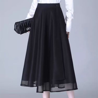 High-Waisted Tulle Midi Skirt