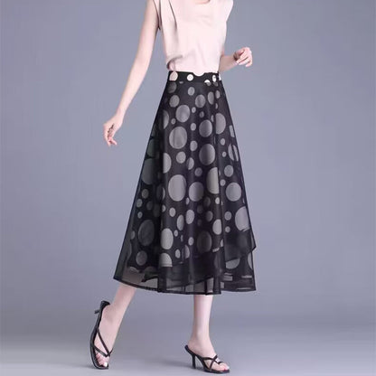 High-Waisted Tulle Midi Skirt