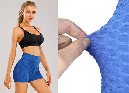 High Waist Jacquard Bubble Yoga Shorts