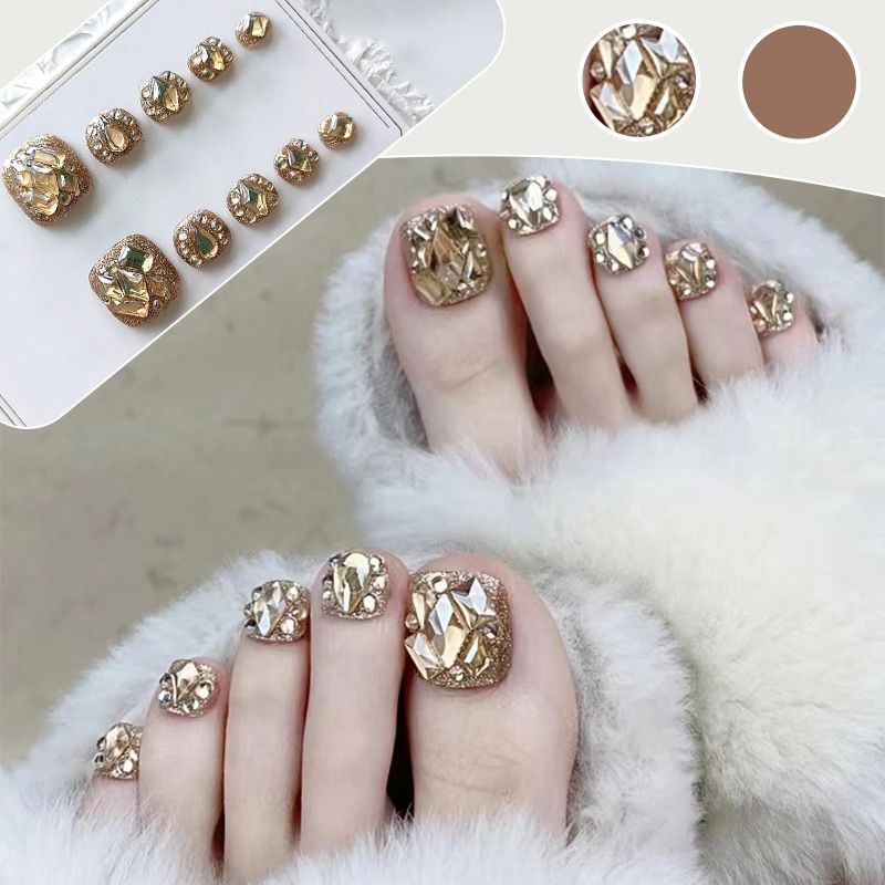 🔥Hot Sale Best Gift  🔥Delicate Glitter False Toe Nails Kit（50% OFF）