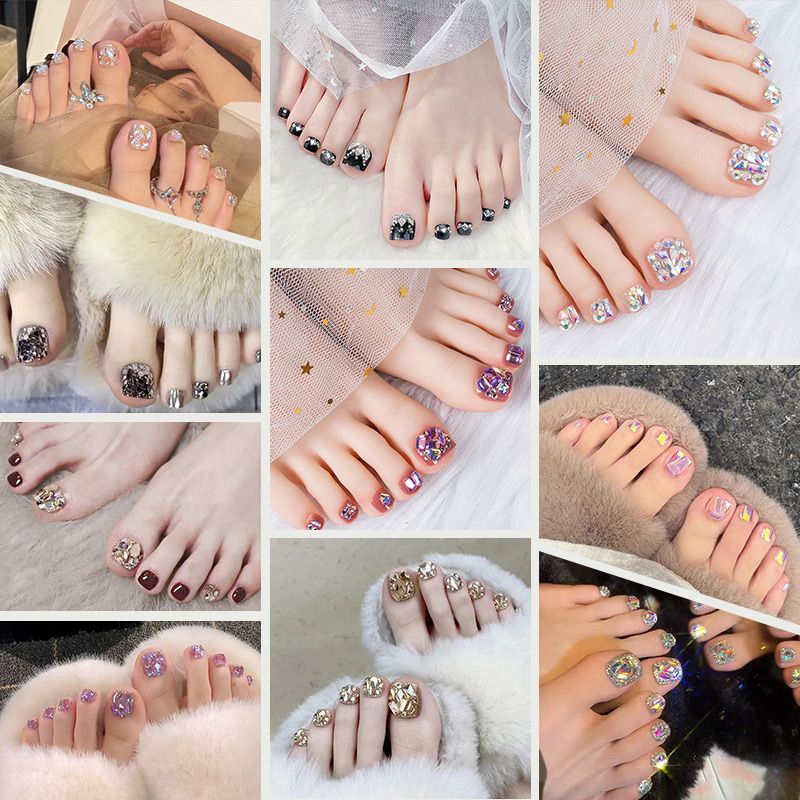 🔥Hot Sale Best Gift  🔥Delicate Glitter False Toe Nails Kit（50% OFF）