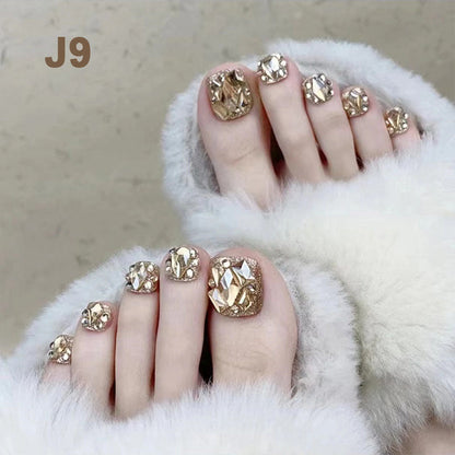 🔥Hot Sale Best Gift  🔥Delicate Glitter False Toe Nails Kit（50% OFF）