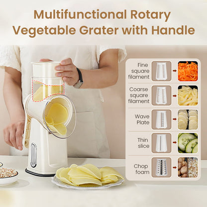 Multifunctional Rotary Vegetable Grater with Handle