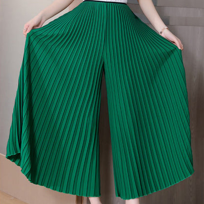 Pleated Loose Slimming Wide-leg Pants Skirt