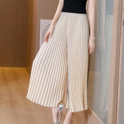 Pleated Loose Slimming Wide-leg Pants Skirt