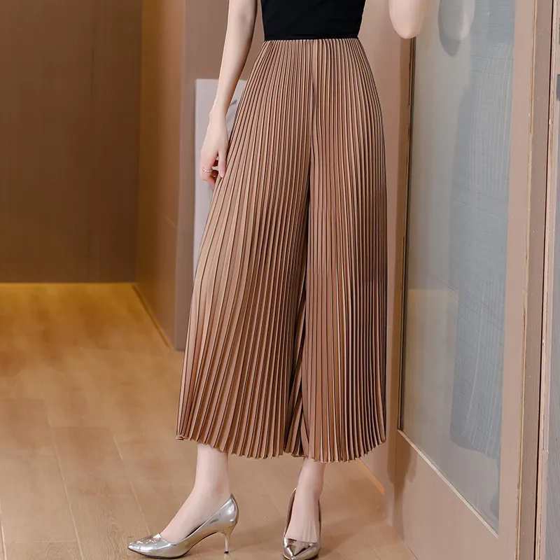 Pleated Loose Slimming Wide-leg Pants Skirt