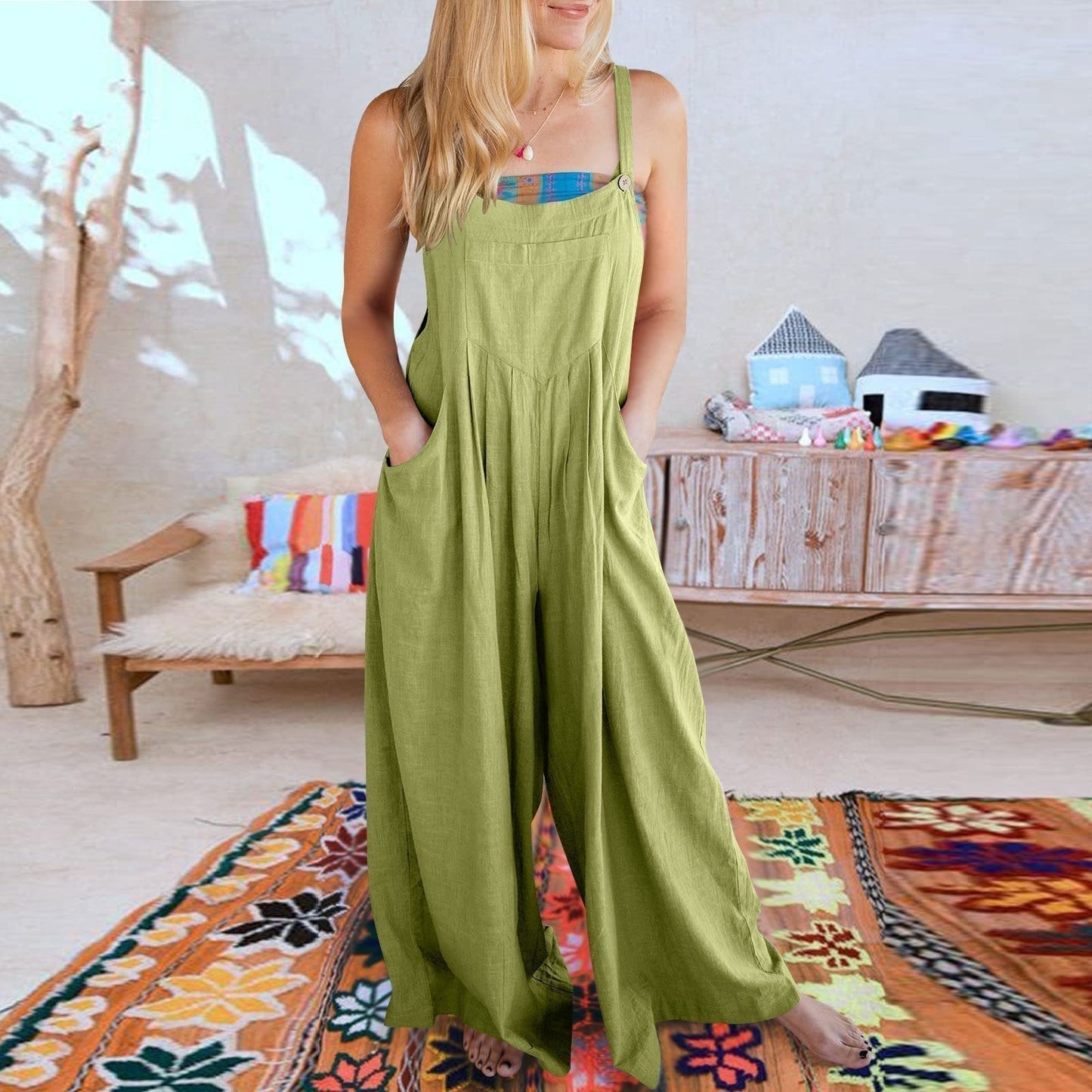 Plus Size Wide Leg Overalls Jumpsuit