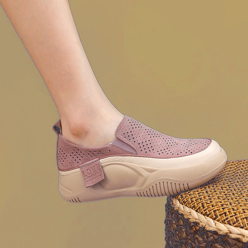 Women's breathable soft sole slip on shoes