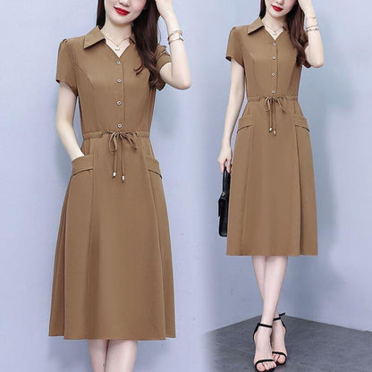 CASUAL SHORT SLEEVE SHIRT DRESS