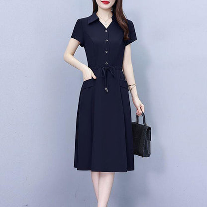 CASUAL SHORT SLEEVE SHIRT DRESS