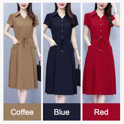 CASUAL SHORT SLEEVE SHIRT DRESS