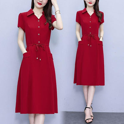 CASUAL SHORT SLEEVE SHIRT DRESS