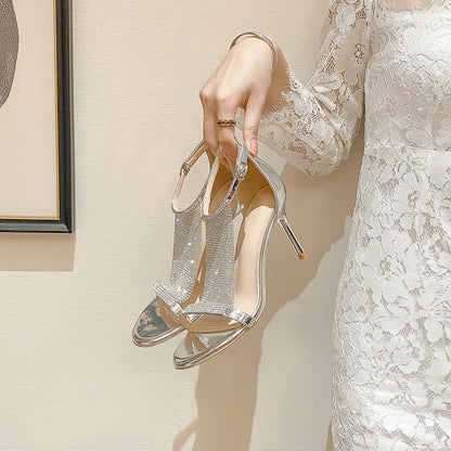 Elegant High Heels with Sparkling Embellishment