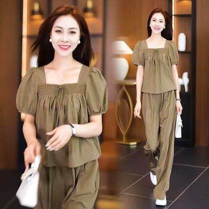 Summer Casual Temperament Wide-leg Suit