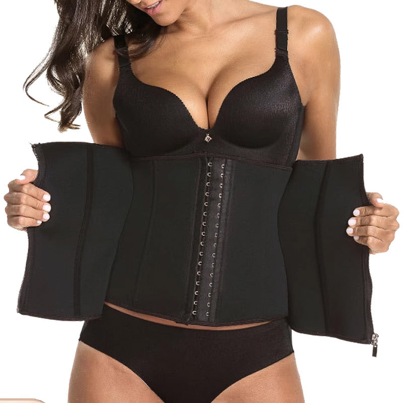 Women Waist Trainer with Zipper & Hooks