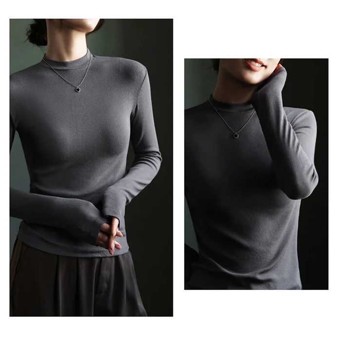 🔥buy 2 free shipping🔥✨2023 Autumn New-Half High Neck Long Sleeve Bottom Shirt