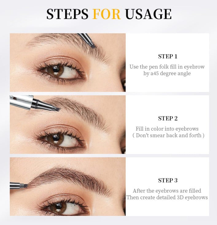 🔥Buy 1 Get 1 Free🔥-3D Waterproof Microblading Eyebrow Pen 4 Fork Tip Tattoo Pencil