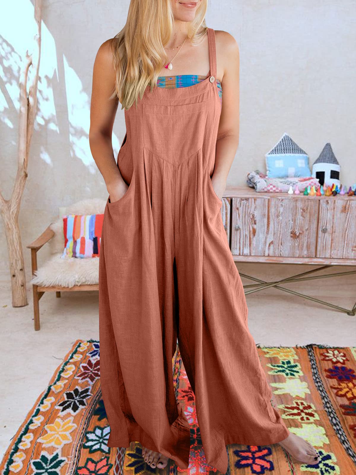 Plus Size Wide Leg Overalls Jumpsuit