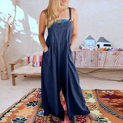 Plus Size Wide Leg Overalls Jumpsuit