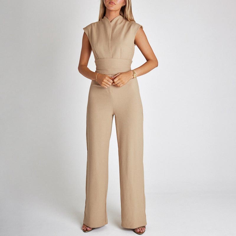 Women's Sleeveless Wide-Leg Jumpsuit