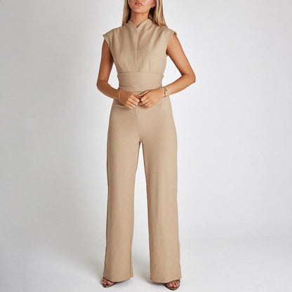 Women's Sleeveless Wide-Leg Jumpsuit