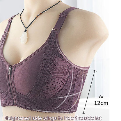 Plus size bra with front closure for women