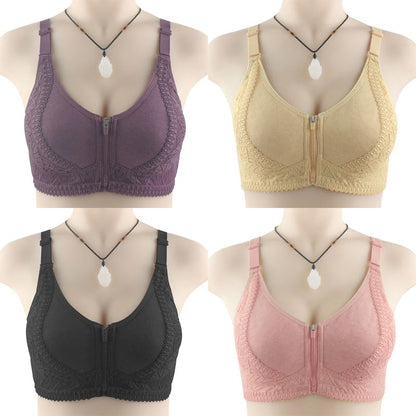 Plus size bra with front closure for women