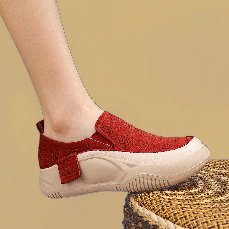 Women's breathable soft sole slip on shoes