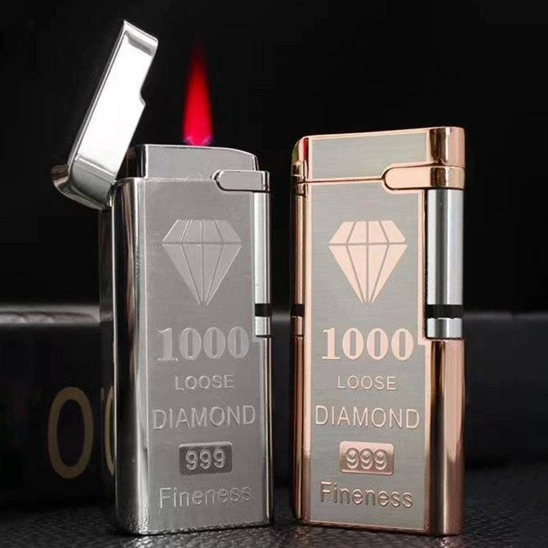 Windproof lighter with red flame and electronic sensor