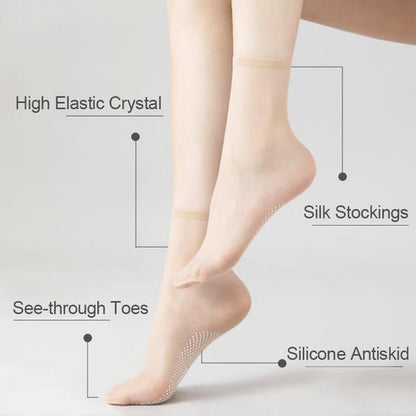 *Non-slip and invisible crystal silk socks