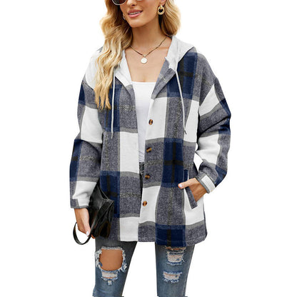 Pocket Plaid Fleece Casual Jacket - buy 2 free shipping