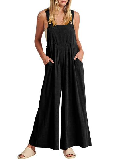 Plus Size Wide Leg Overalls Jumpsuit