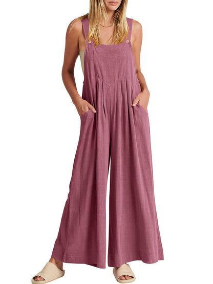 Plus Size Wide Leg Overalls Jumpsuit