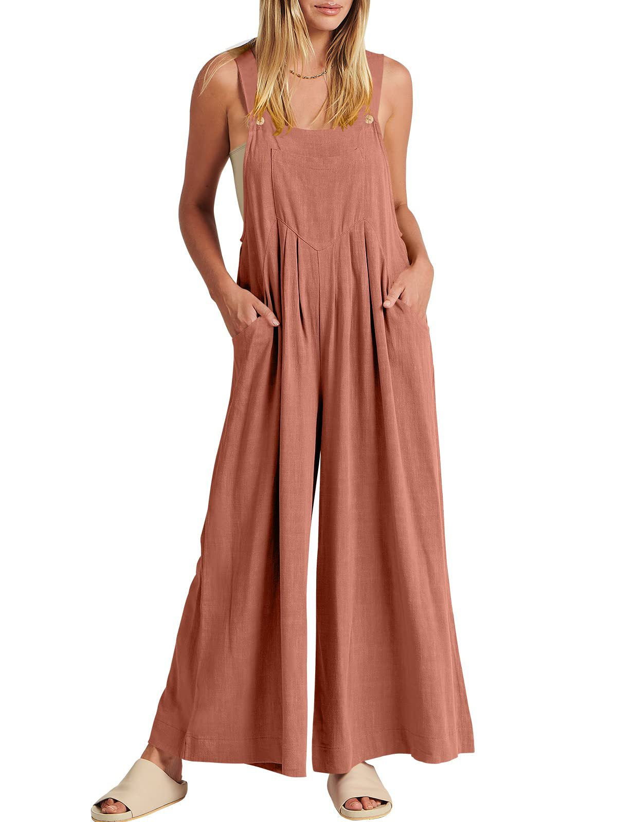 Plus Size Wide Leg Overalls Jumpsuit