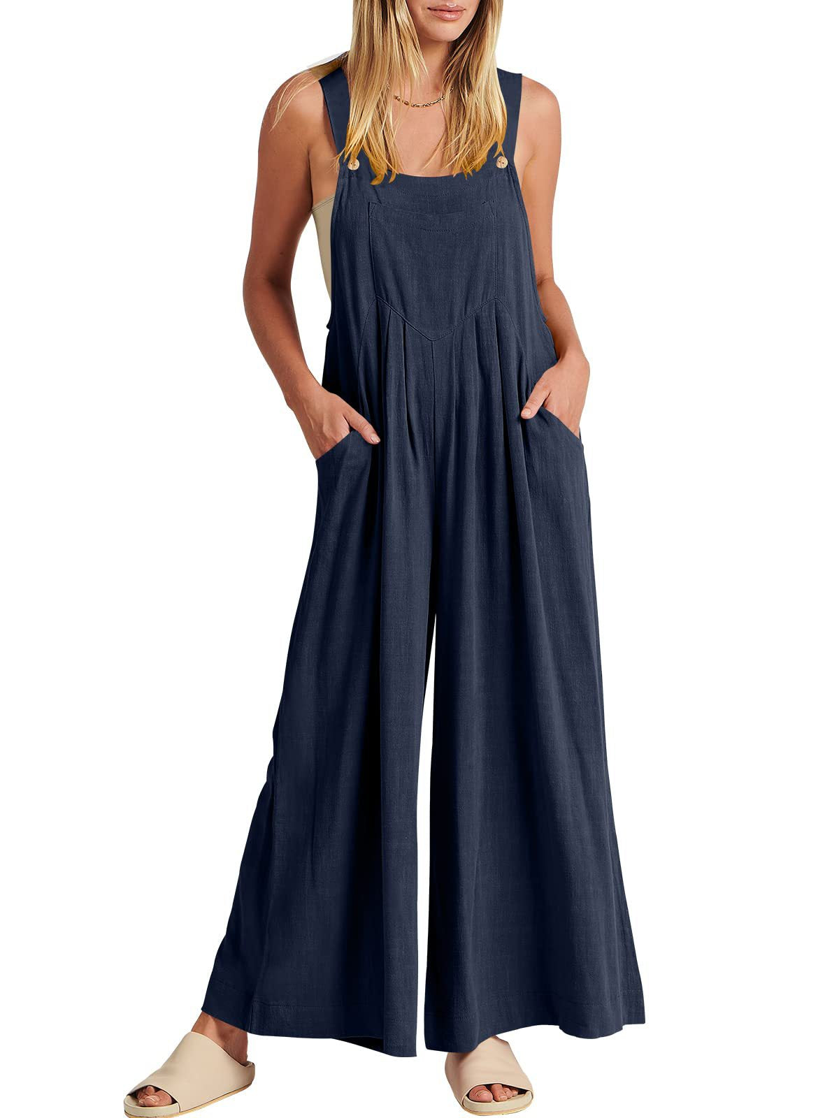 Plus Size Wide Leg Overalls Jumpsuit