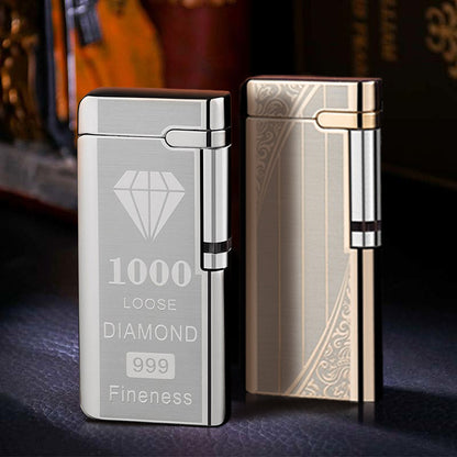 Windproof lighter with red flame and electronic sensor