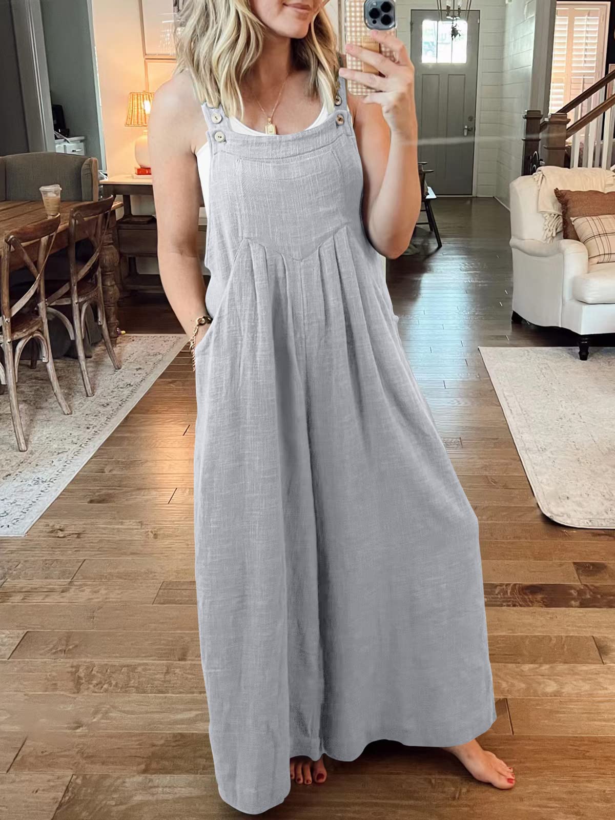 Plus Size Wide Leg Overalls Jumpsuit