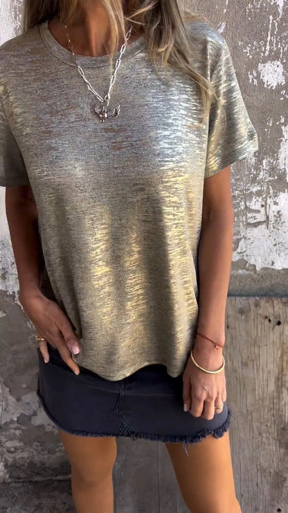 🔥New Hot Sale 50% OFF🔥Gold Foil Short-sleeved T-shirt