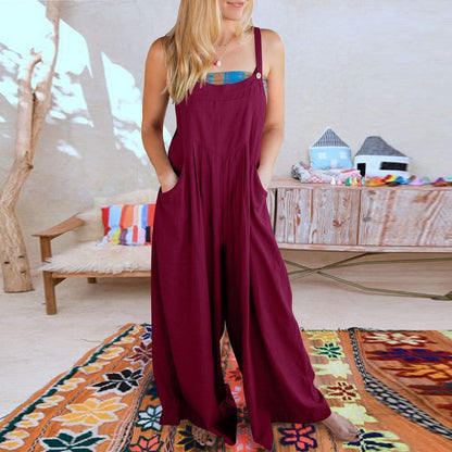 Plus Size Wide Leg Overalls Jumpsuit