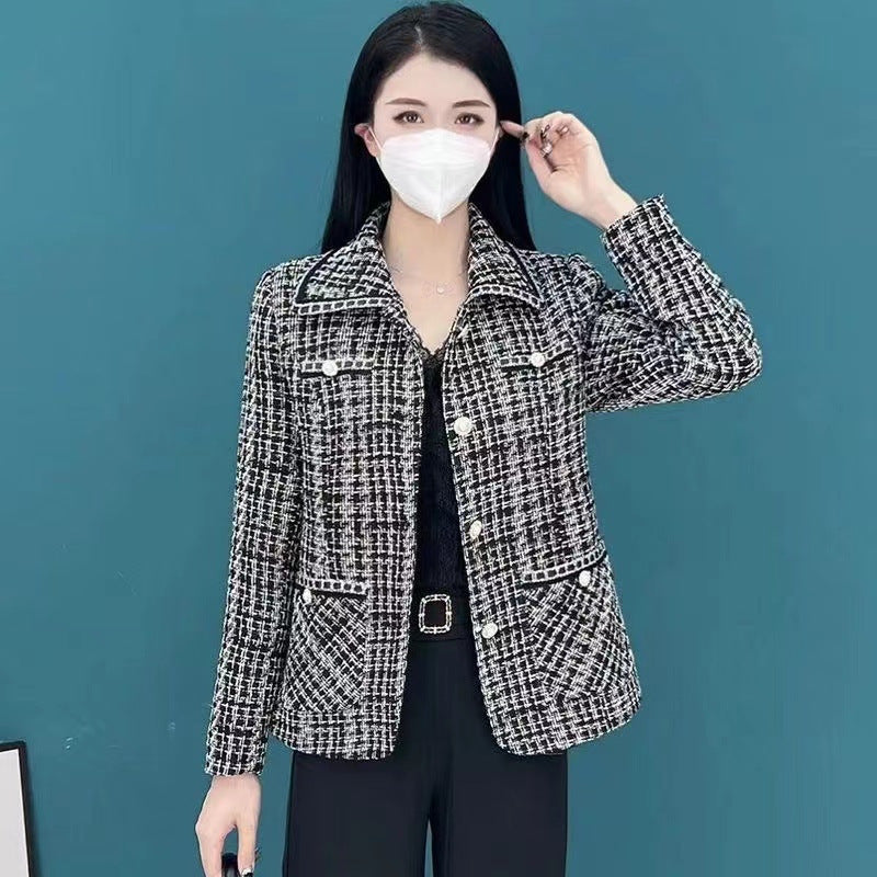 【Elegant Gift For Her】 Women's Houndstooth Print Blazer（50% OFF）